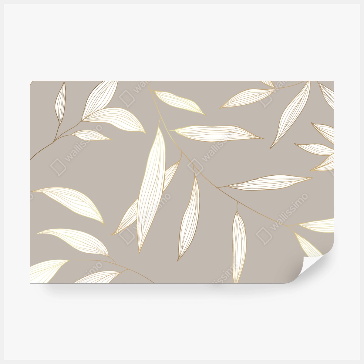 Fototapete zarte goldumrandete blätter auf beigem hintergrund – Wallnifity® Fototapete zarte goldumrandete blätter auf beigem hintergrund – Wallnifity®