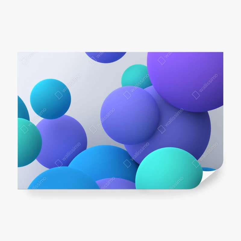 Fototapete bunte schwebende kugeln 3d abstrakt