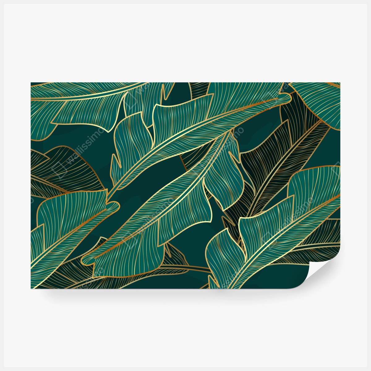 Fototapete goldene tropische bananenblätter – Wallnifity®
