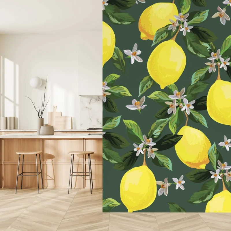Fototapete botanisches zitronenmuster