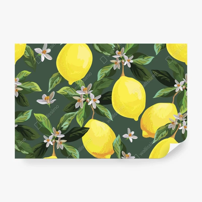 Fototapete botanisches zitronenmuster
