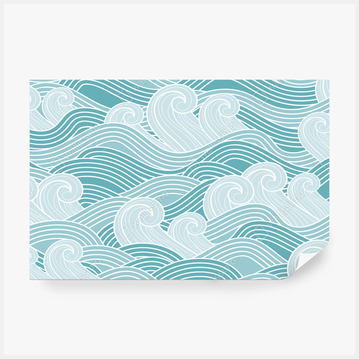 Fototapete ruhiges türkisfarbenes wellenmuster – Wallnifity®