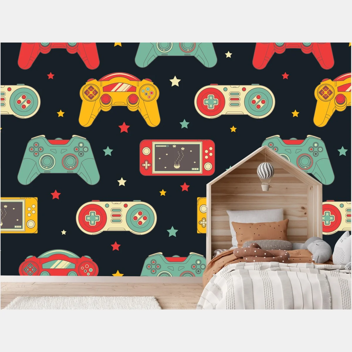 Fototapete retro gamecontroller muster – Wallnifity® Fototapete retro gamecontroller muster – Wallnifity®