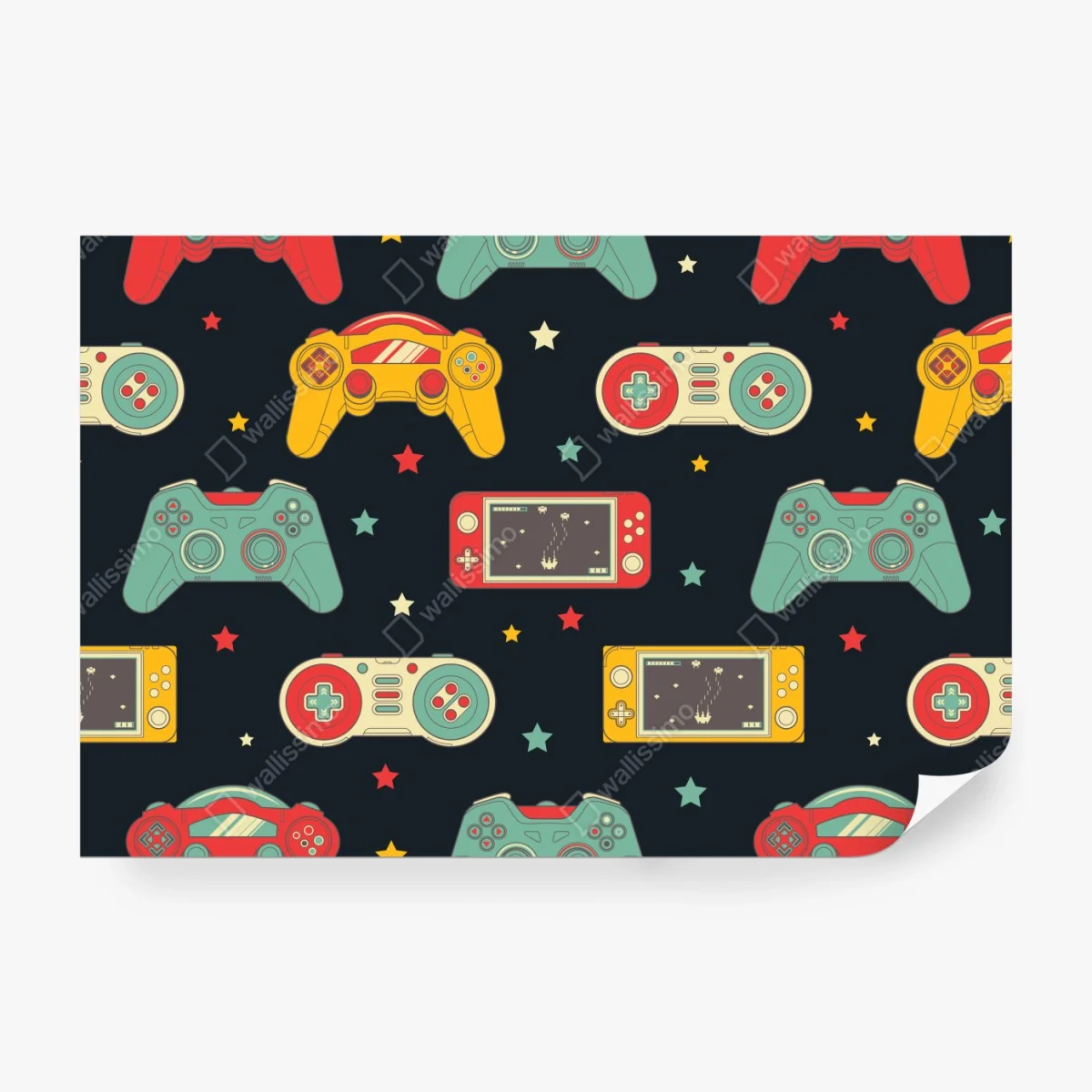 Fototapete retro gamecontroller muster – Wallnifity® Fototapete retro gamecontroller muster – Wallnifity®