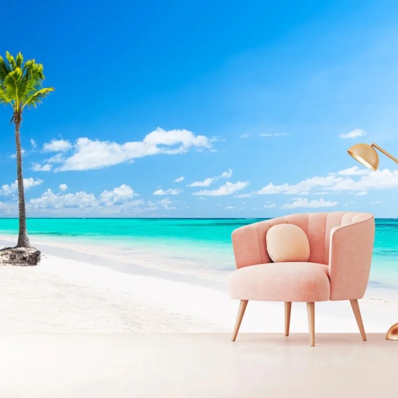 Fototapete tropisches strandpanorama in Punta Cana – Wallnifity® Fototapete tropisches strandpanorama in Punta Cana – Wallnifity®