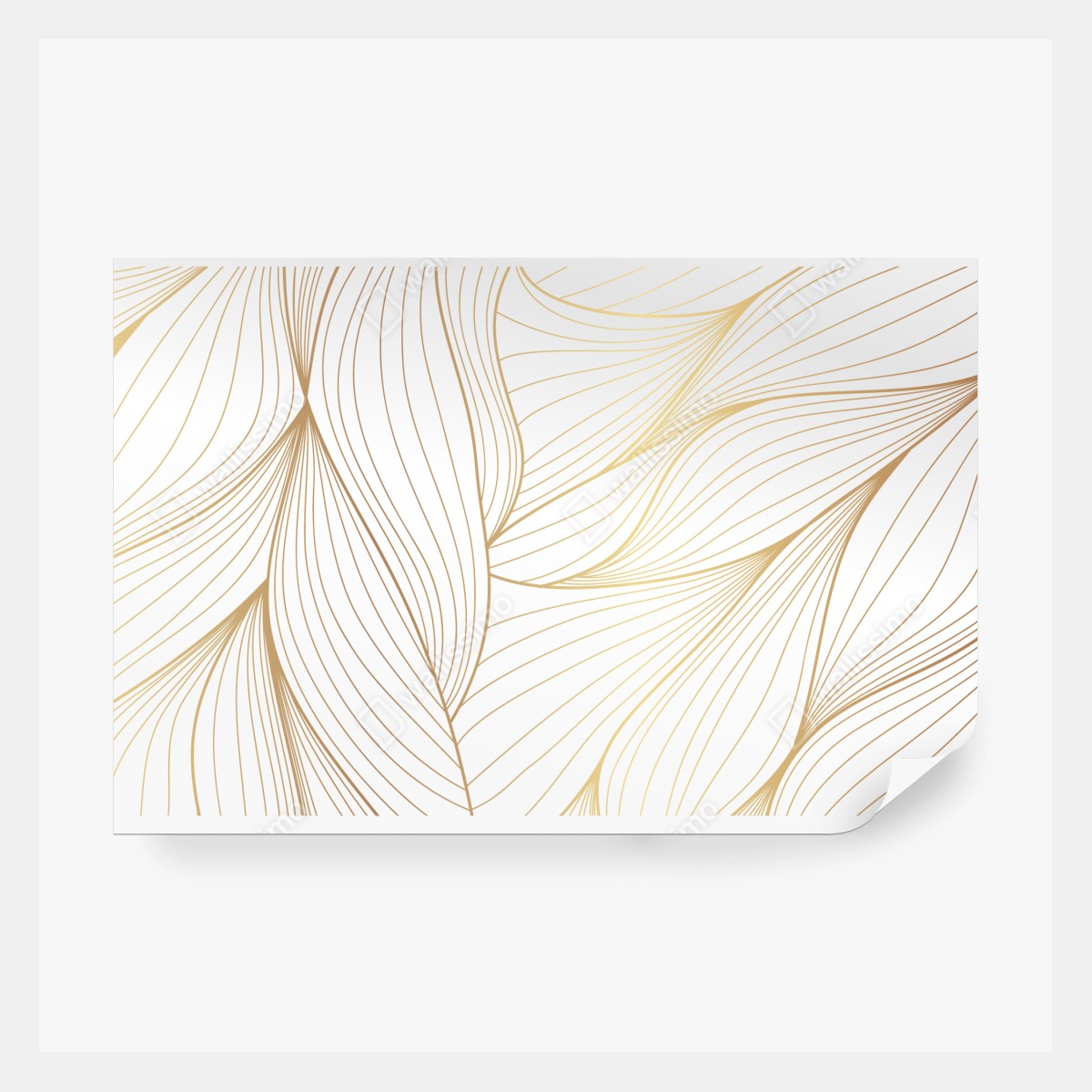 Fototapete goldene fließende linien abstraktes design – Wallnifity® Fototapete goldene fließende linien abstraktes design – Wallnifity®