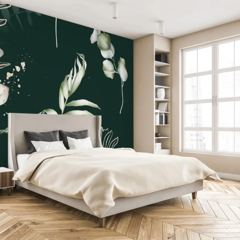 Fototapete eukalyptus muster mit goldakzenten – Wallnifity® Fototapete eukalyptus muster mit goldakzenten – Wallnifity®