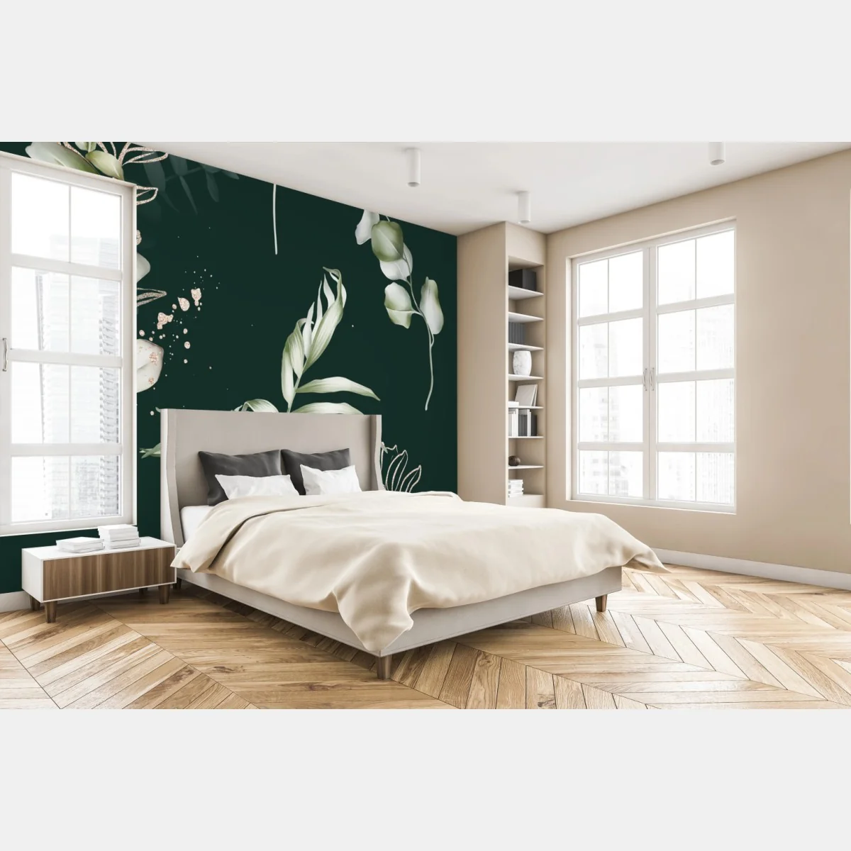 Fototapete eukalyptus muster mit goldakzenten – Wallnifity® Fototapete eukalyptus muster mit goldakzenten – Wallnifity®