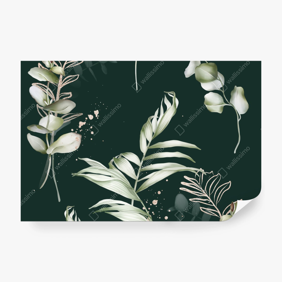 Fototapete eukalyptus muster mit goldakzenten – Wallnifity® Fototapete eukalyptus muster mit goldakzenten – Wallnifity®