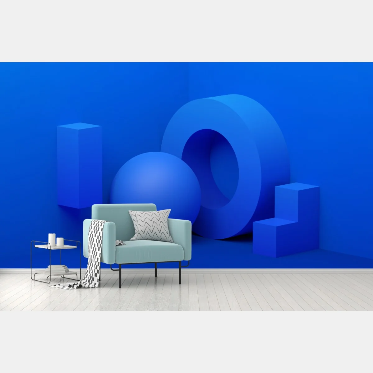 Fototapete blaue geometrische 3d-komposition – Wallnifity® Fototapete blaue geometrische 3d-komposition – Wallnifity®