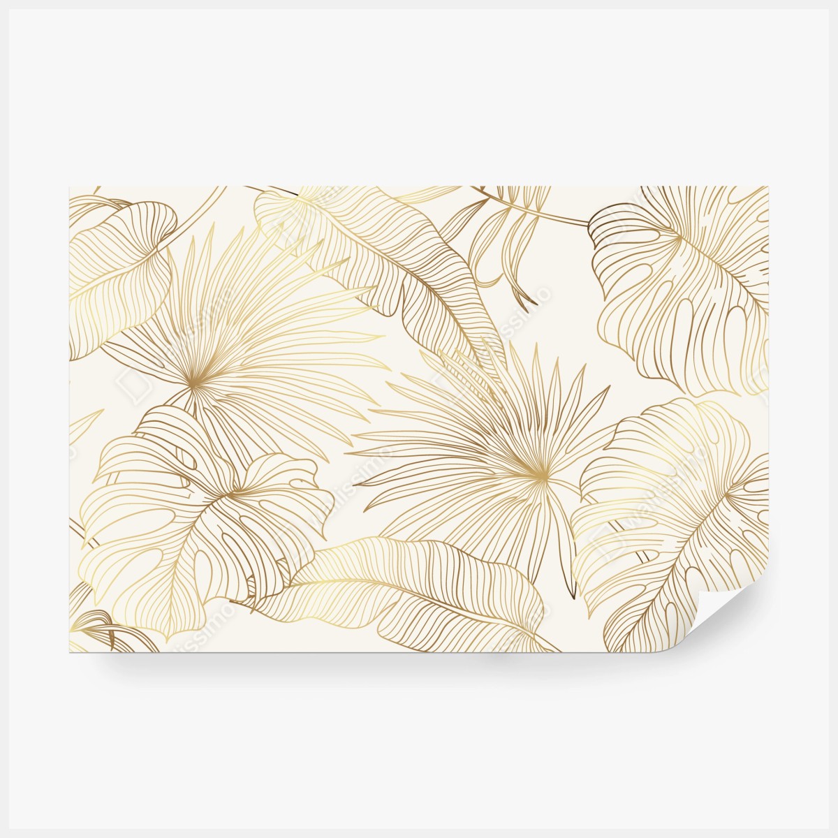 Fototapete goldene tropische blätter auf beigem hintergrund – Wallnifity® Fototapete goldene tropische blätter auf beigem hintergrund – Wallnifity®