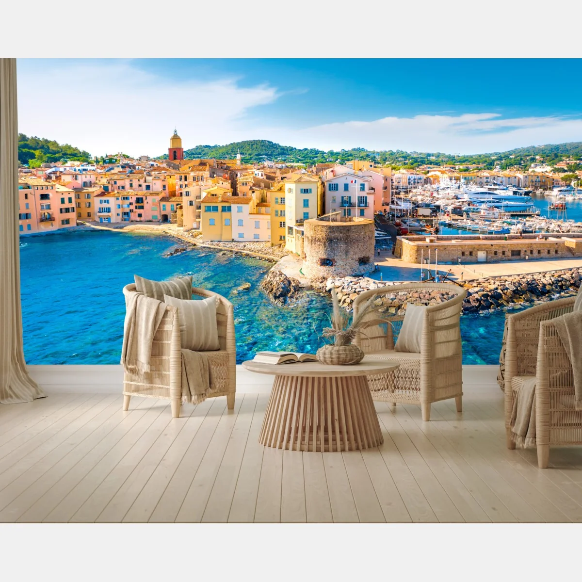 Fototapete sonniger Mittelmeerhafen – Wallnifity®