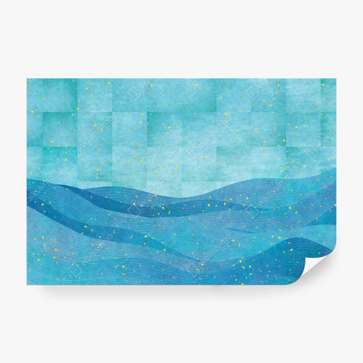 Fototapete türkiswellen abstrakte komposition – Wallnifity® Fototapete türkiswellen abstrakte komposition – Wallnifity®