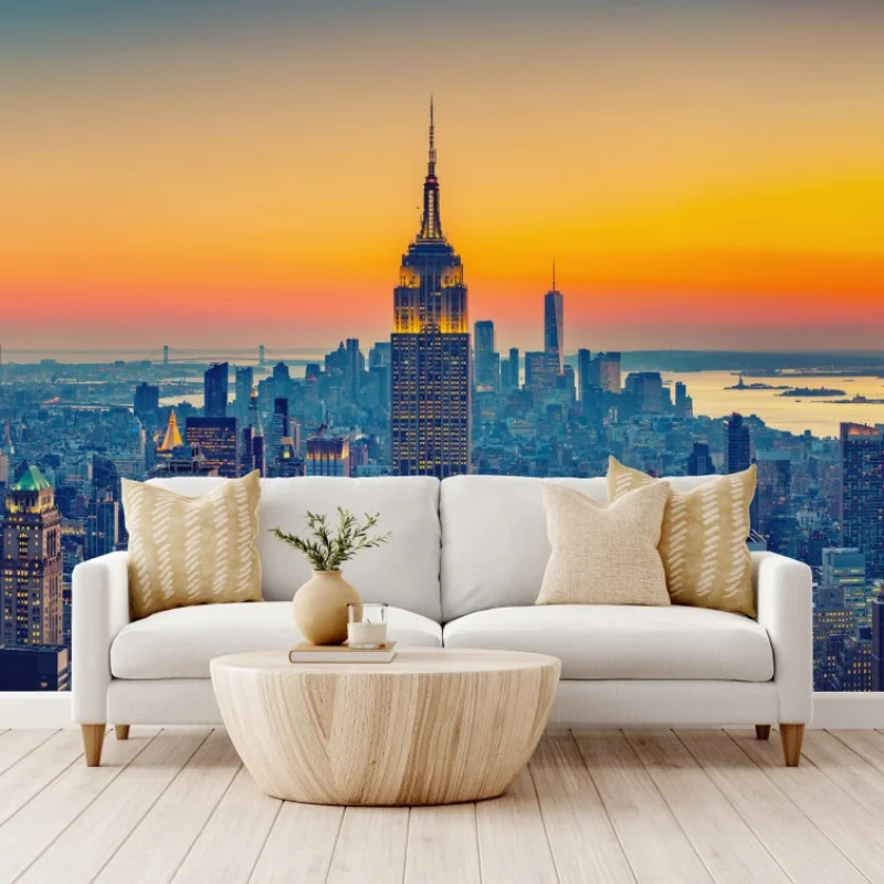 Fototapete sonnenuntergang über New York