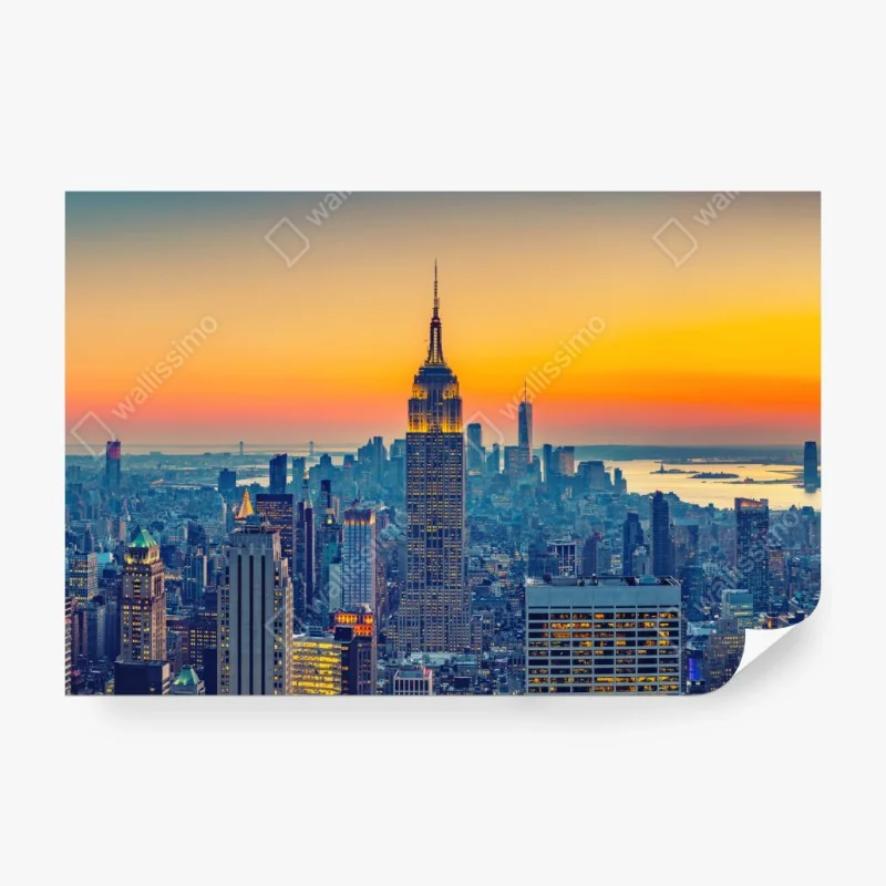 Fototapete sonnenuntergang über New York