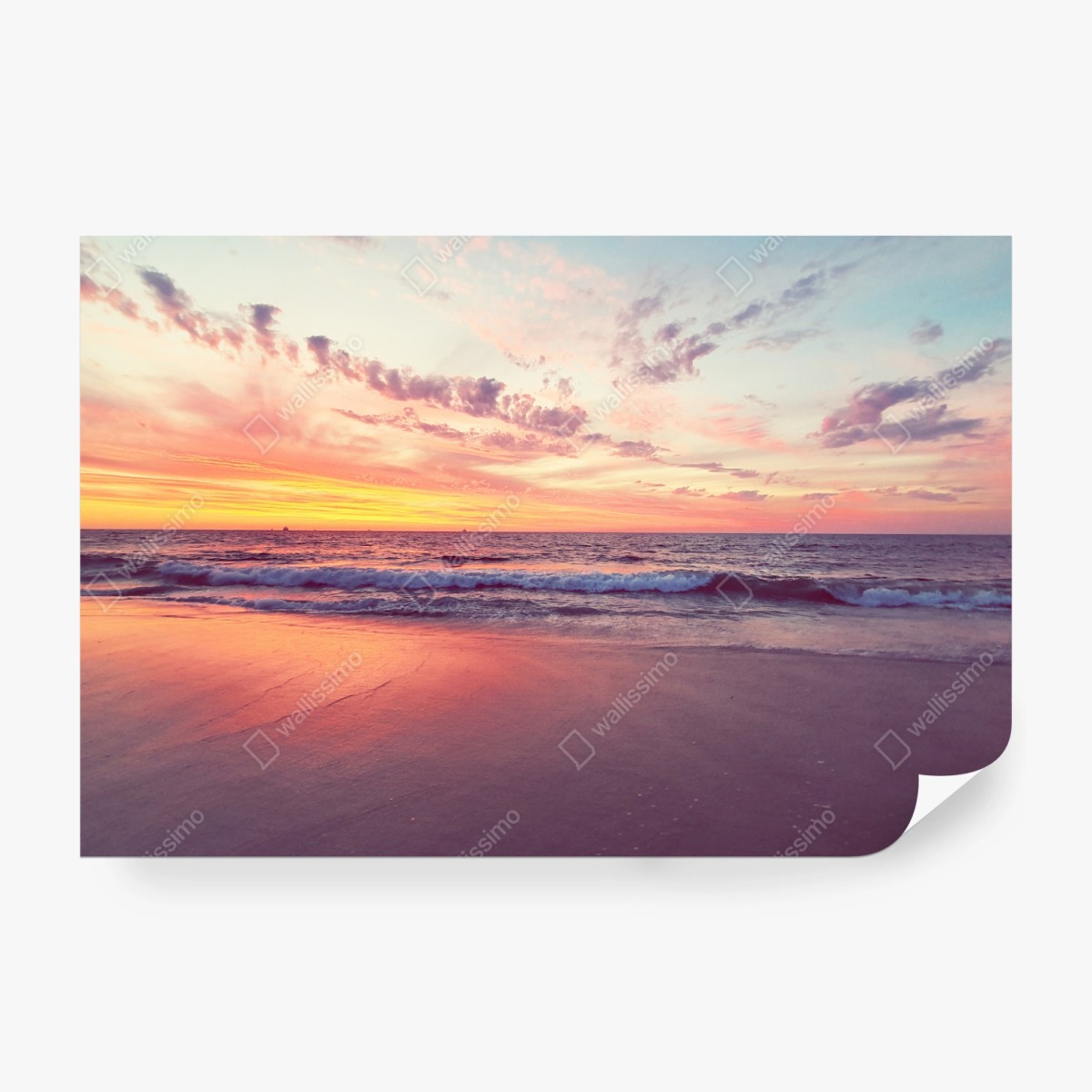 Fototapete pastelliger sonnenuntergang über ruhigem meer – Wallnifity® Fototapete pastelliger sonnenuntergang über ruhigem meer – Wallnifity®