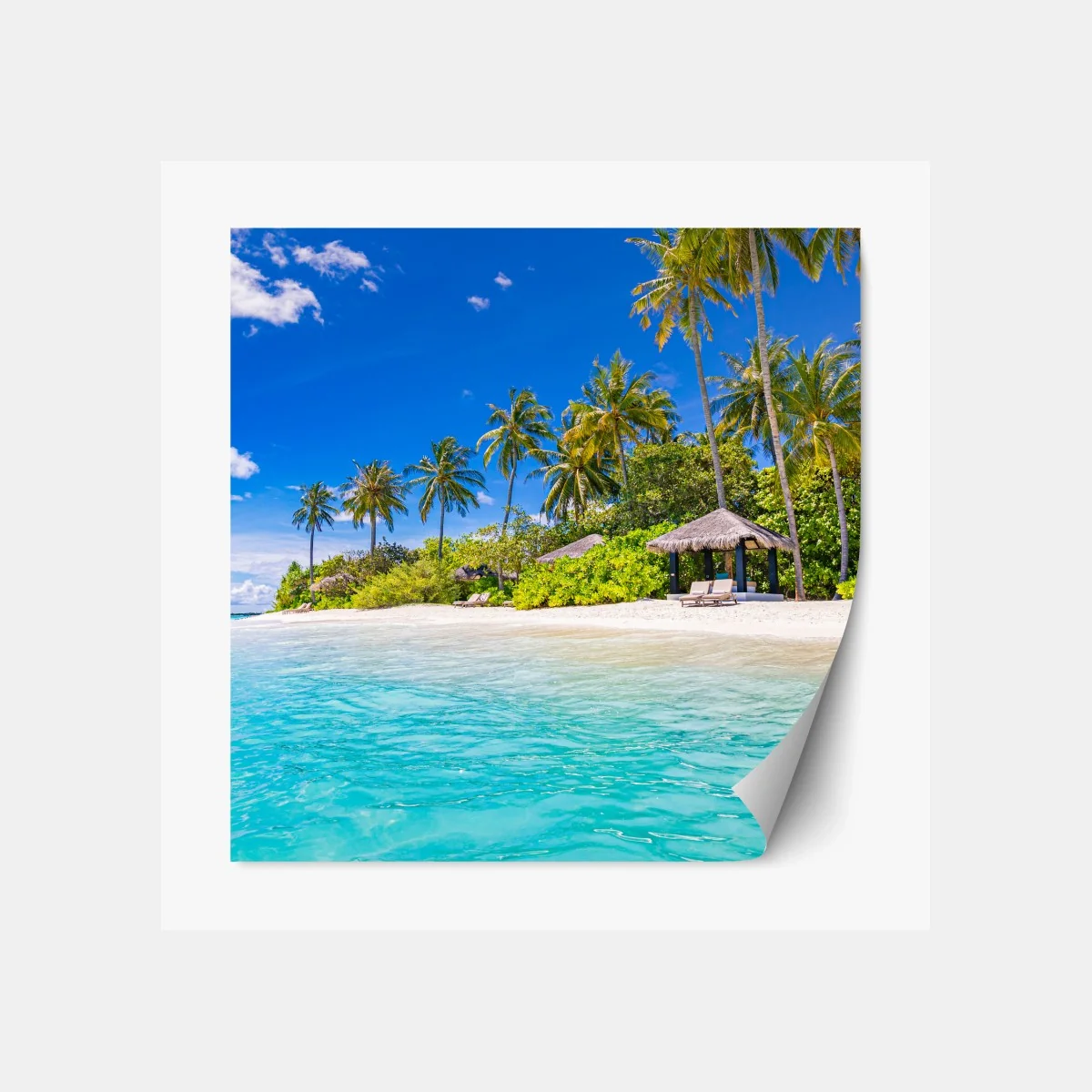 Repositionierbarer Aufkleber tropischer türkisstrand – Wallnifity®