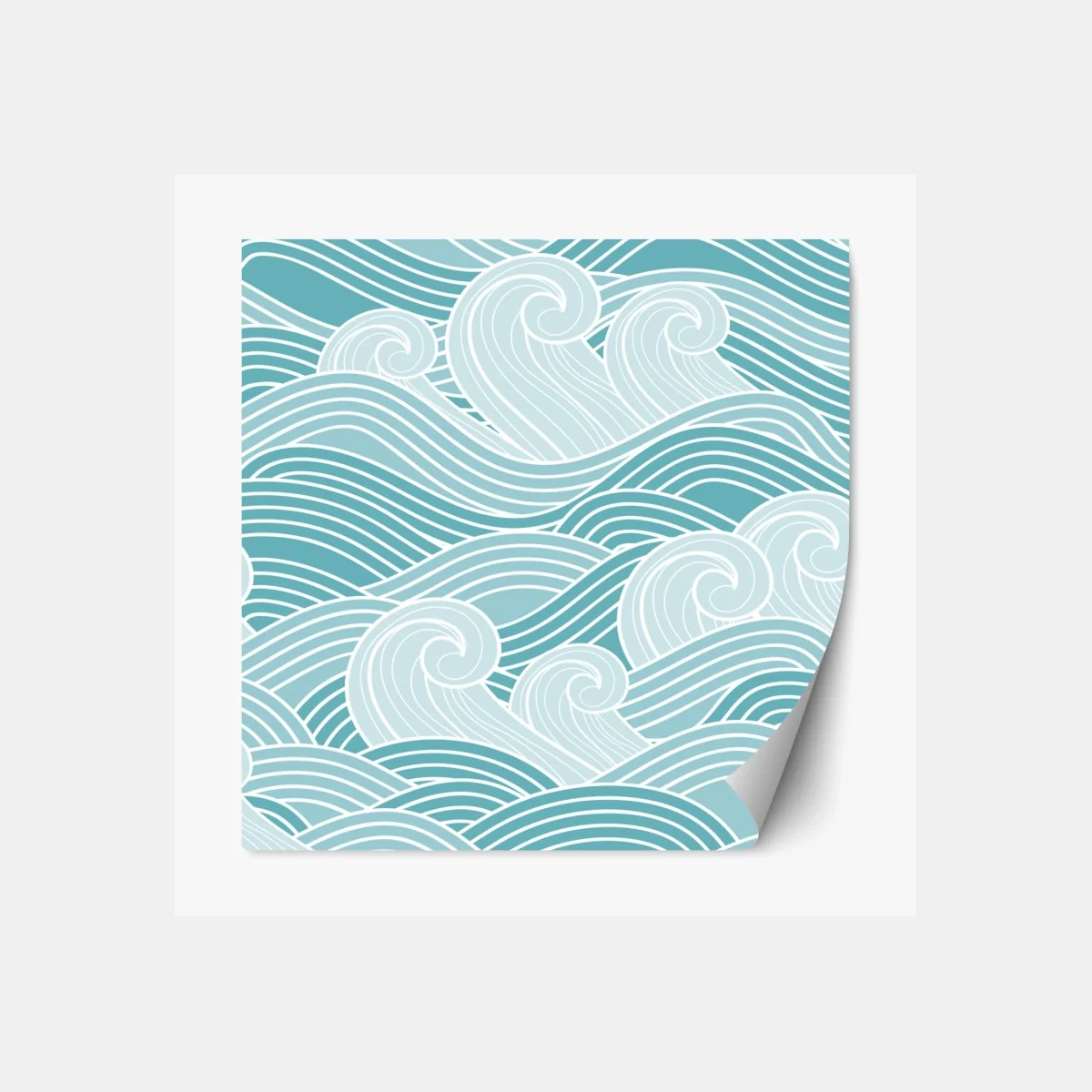 Repositionierbarer Aufkleber ruhiges türkisfarbenes wellenmuster – Wallnifity® Repositionierbarer Aufkleber ruhiges türkisfarbenes wellenmuster – Wallnifity®