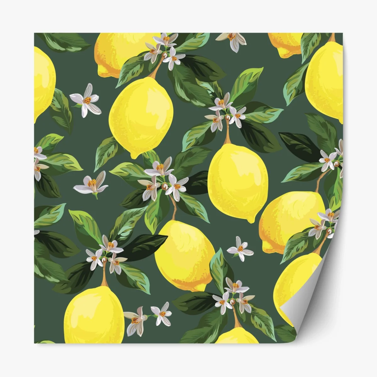 Repositionierbarer Aufkleber botanisches zitronenmuster – Wallnifity® Repositionierbarer Aufkleber botanisches zitronenmuster – Wallnifity®