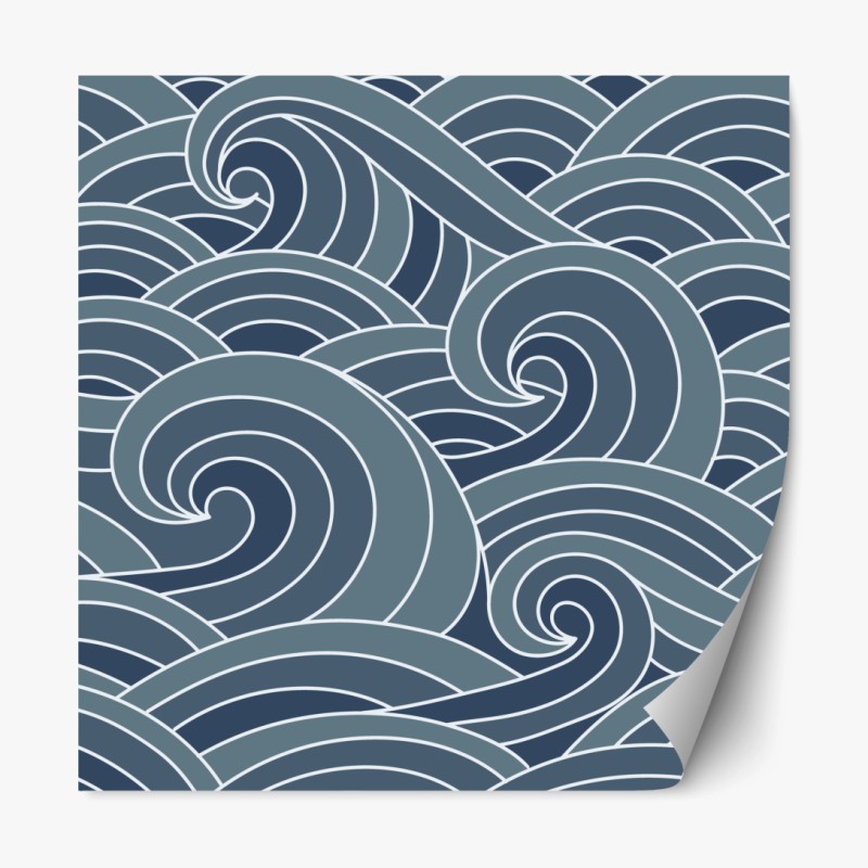 Repositionierbarer Aufkleber stilisiertes wellenmuster