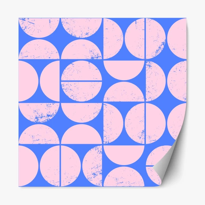 Repositionierbarer Aufkleber pastell geometrisches kreismuster