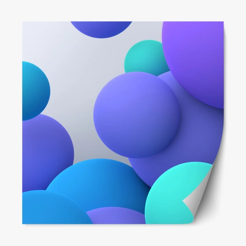 Repositionierbarer Aufkleber bunte schwebende kugeln 3d abstrakt