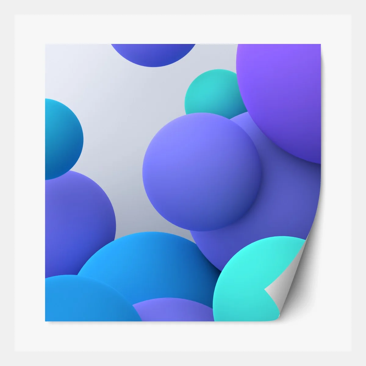 Repositionierbarer Aufkleber bunte schwebende kugeln 3d abstrakt – Wallnifity® Repositionierbarer Aufkleber bunte schwebende kugeln 3d abstrakt – Wallnifity®