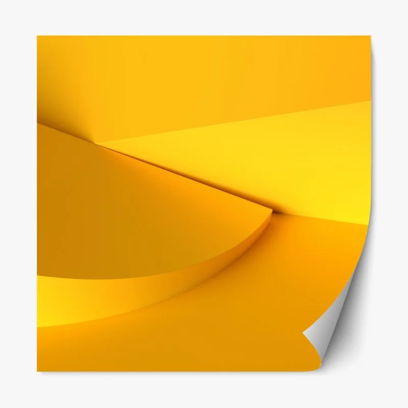 Repositionierbarer Aufkleber gelbe geometrische abstraktion 3d