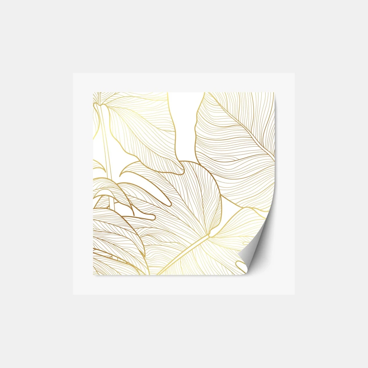 Repositionierbarer Aufkleber goldene botanische blattzeichnung – Wallnifity® Repositionierbarer Aufkleber goldene botanische blattzeichnung – Wallnifity®