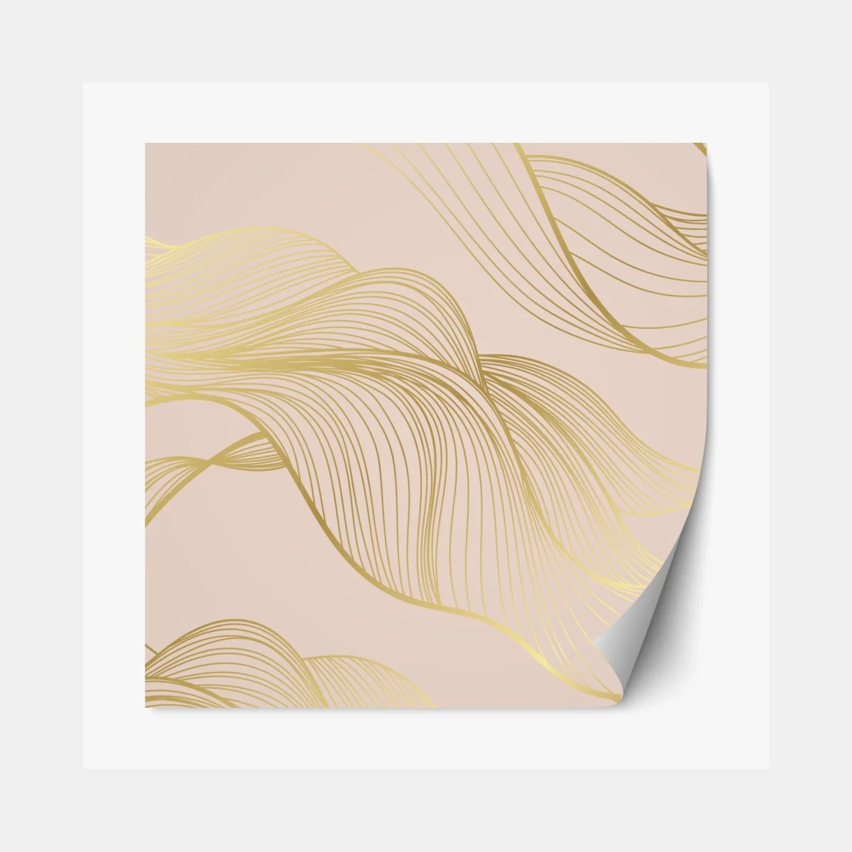 Repositionierbarer Aufkleber abstraktes muster goldener wellen – Wallnifity® Repositionierbarer Aufkleber abstraktes muster goldener wellen – Wallnifity®