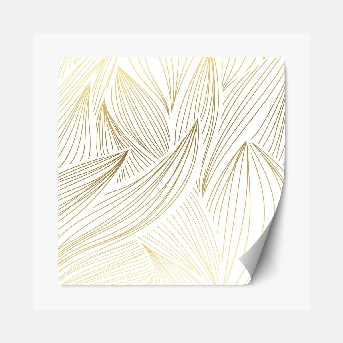 Repositionierbarer Aufkleber goldene blattlinien – Wallnifity®