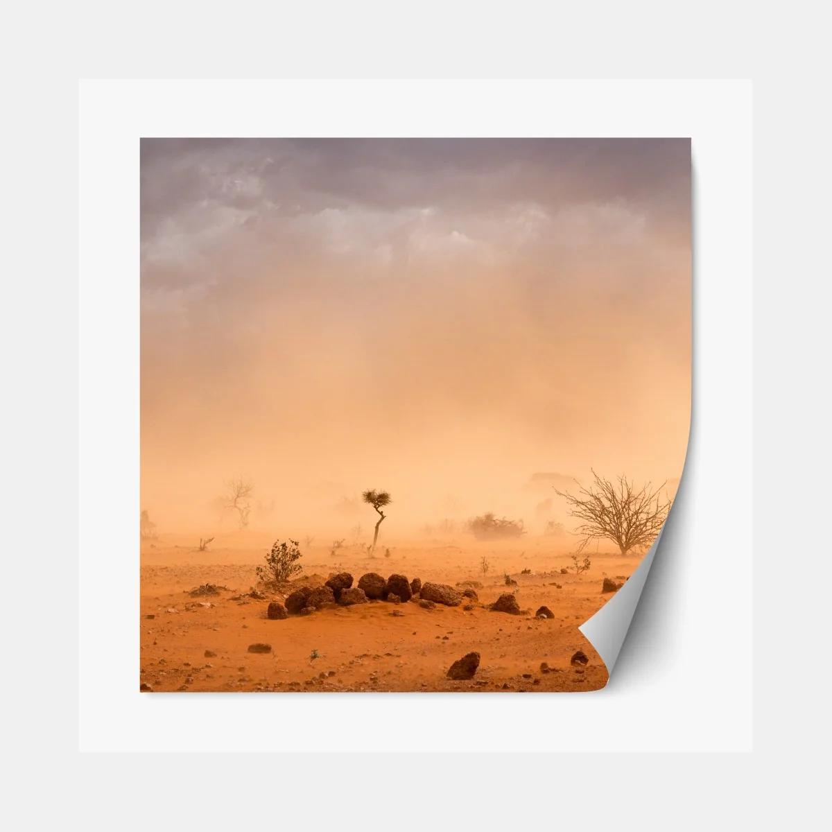 Repositionierbarer Aufkleber sandsturm über Dollo Ado, Äthiopien – Wallnifity®