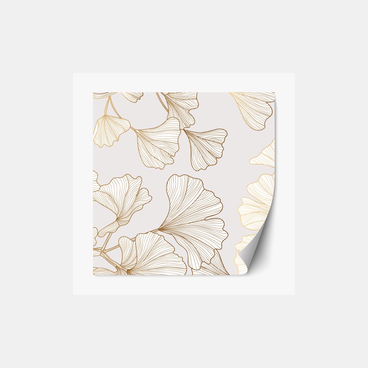 Repositionierbarer Aufkleber feines goldenes ginkgo-blätter muster – Wallnifity® Repositionierbarer Aufkleber feines goldenes ginkgo-blätter muster – Wallnifity®