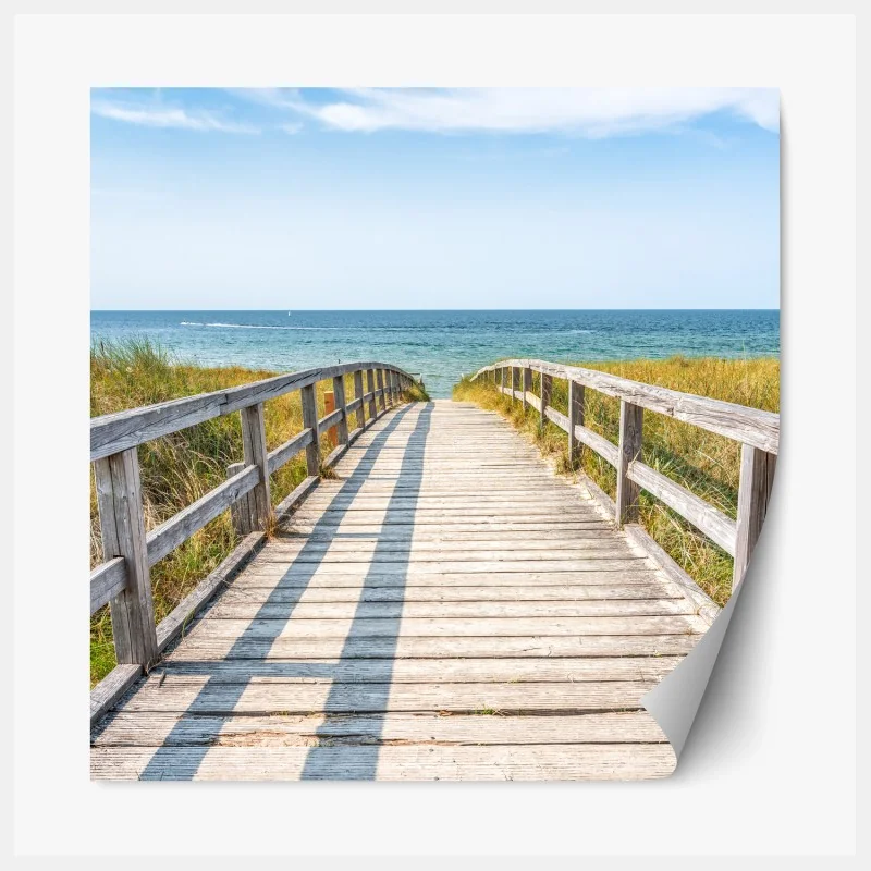 Repositionierbarer Aufkleber marineblaue und goldene botanische blattkomposition – Wallnifity®