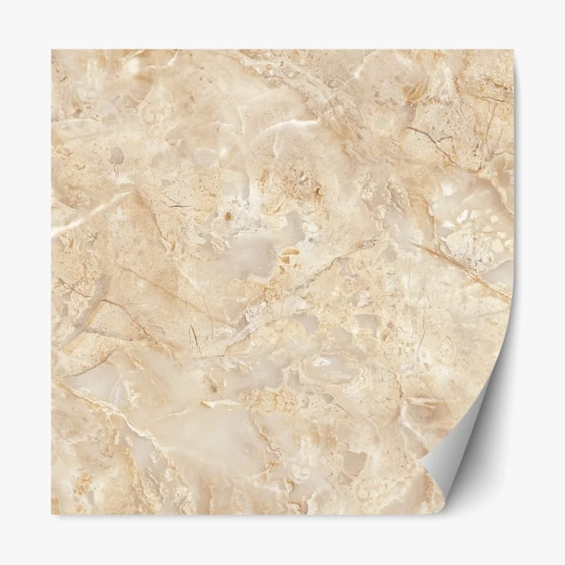 Repositionierbarer Aufkleber beige marmortextur mit natürlichen aderungen