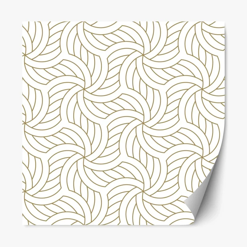 Repositionierbarer Aufkleber goldenes geometrisches wirbelmuster