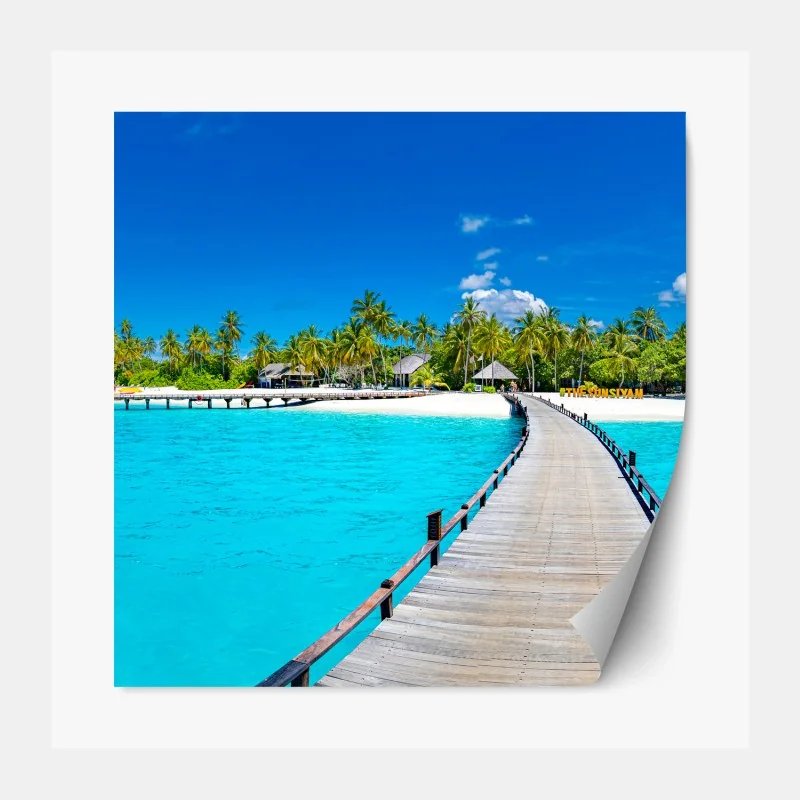 Repositionierbarer Aufkleber tropischer türkiser strand