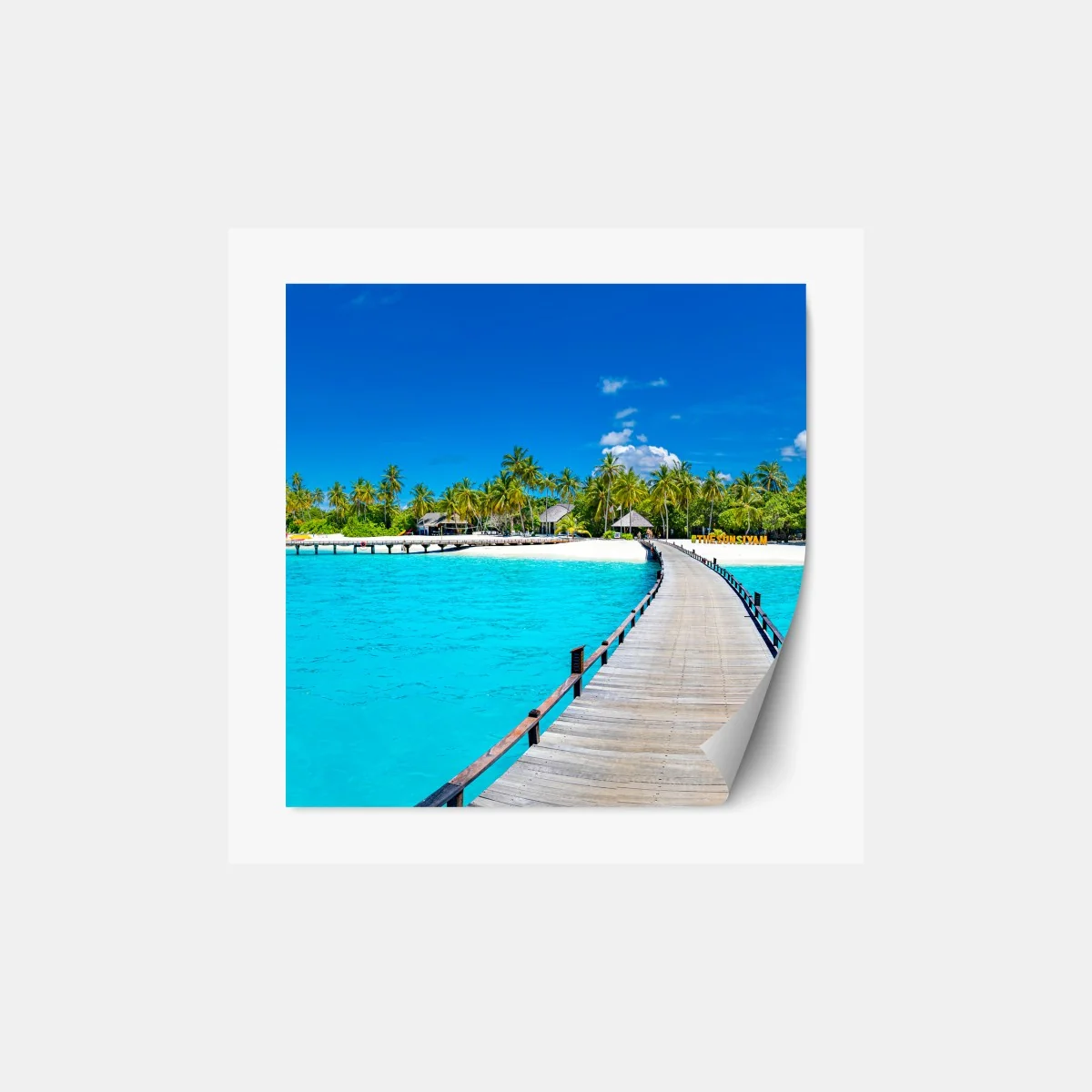 Repositionierbarer Aufkleber tropischer türkiser strand – Wallnifity® Repositionierbarer Aufkleber tropischer türkiser strand – Wallnifity®