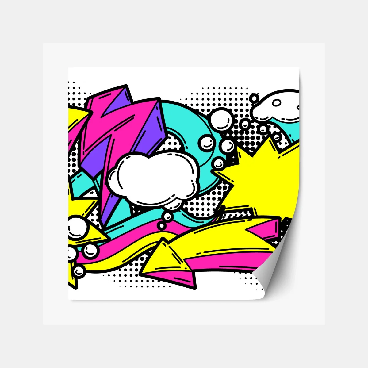 Repositionierbarer Aufkleber farbenfrohes pop-art comicmuster – Wallnifity® Repositionierbarer Aufkleber farbenfrohes pop-art comicmuster – Wallnifity®