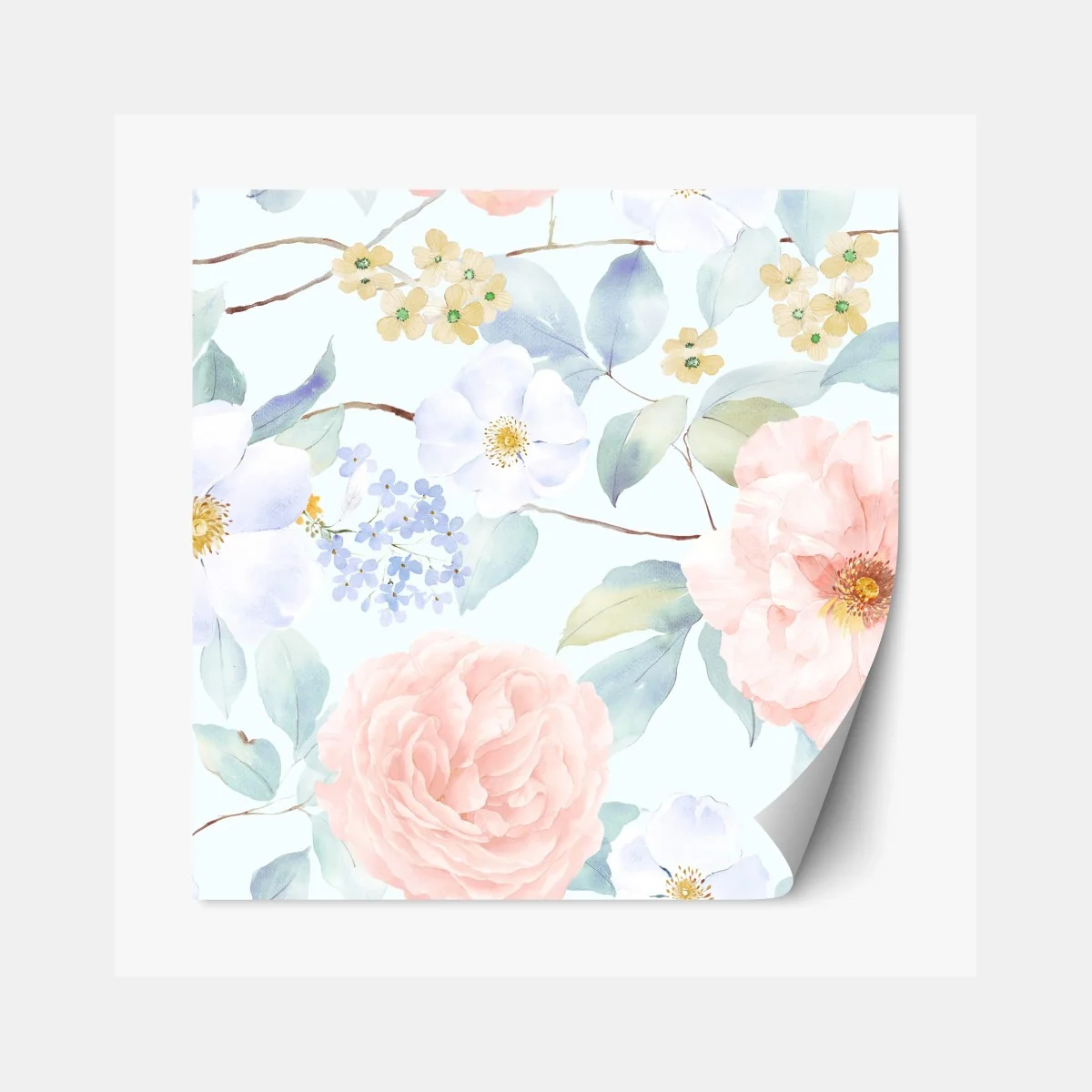 Repositionierbarer Aufkleber zarte pastellblumen in aquarell – Wallnifity® Repositionierbarer Aufkleber zarte pastellblumen in aquarell – Wallnifity®