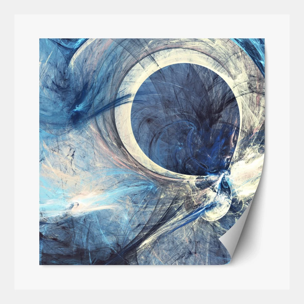 Repositionierbarer Aufkleber blauer fraktalwirbel – Wallnifity® Repositionierbarer Aufkleber blauer fraktalwirbel – Wallnifity®