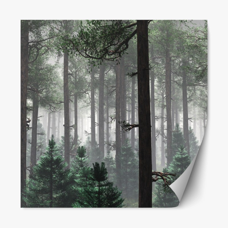 Repositionierbarer Aufkleber tropisches blättermuster auf zickzack-hintergrund – Wallnifity®