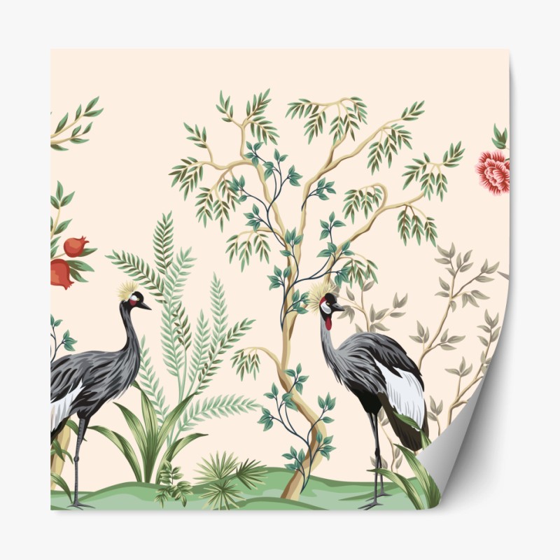 Repositionierbarer Aufkleber sonnige wiese mit löwenzahn und blauem himmel – Wallnifity®