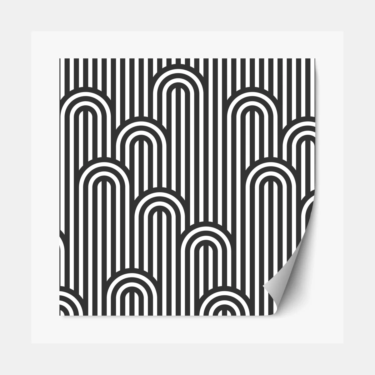 Repositionierbarer Aufkleber schwarzweißes geometrisches streifenmuster – Wallnifity® Repositionierbarer Aufkleber schwarzweißes geometrisches streifenmuster – Wallnifity®