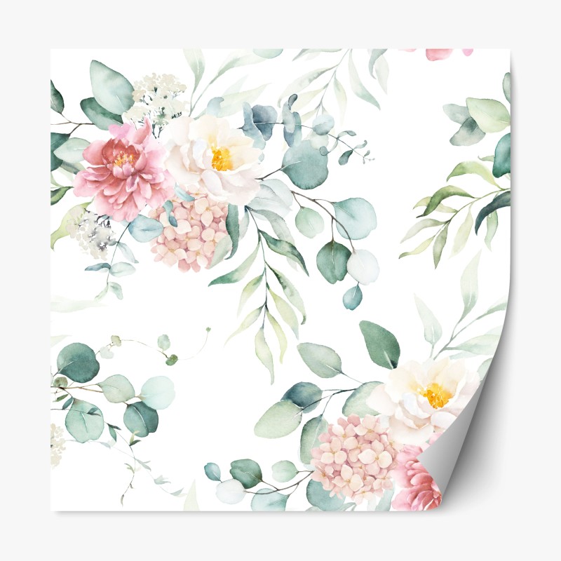 Repositionierbarer Aufkleber zarter aquarellblumenstrauß