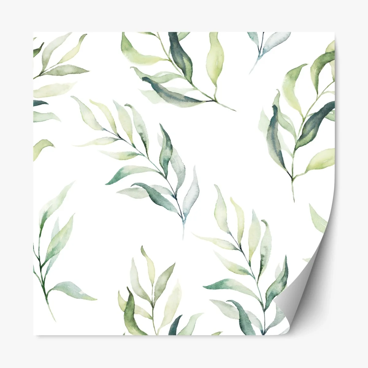 Repositionierbarer Aufkleber sanftes aquarellmuster mit eukalyptusblättern – Wallnifity® Repositionierbarer Aufkleber sanftes aquarellmuster mit eukalyptusblättern – Wallnifity®