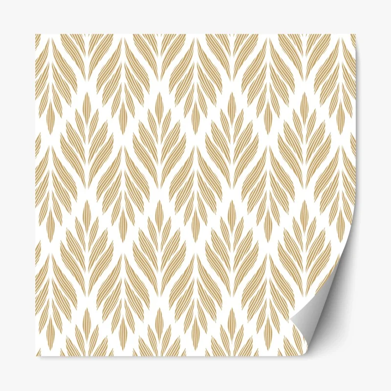 Repositionierbarer Aufkleber goldenes blattmuster nahtloses design