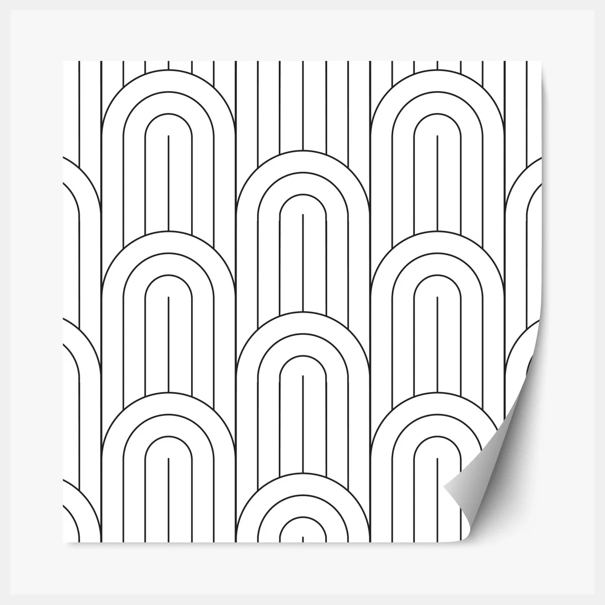 Repositionierbarer Aufkleber monochromes bogenmuster – Wallnifity® Repositionierbarer Aufkleber monochromes bogenmuster – Wallnifity®