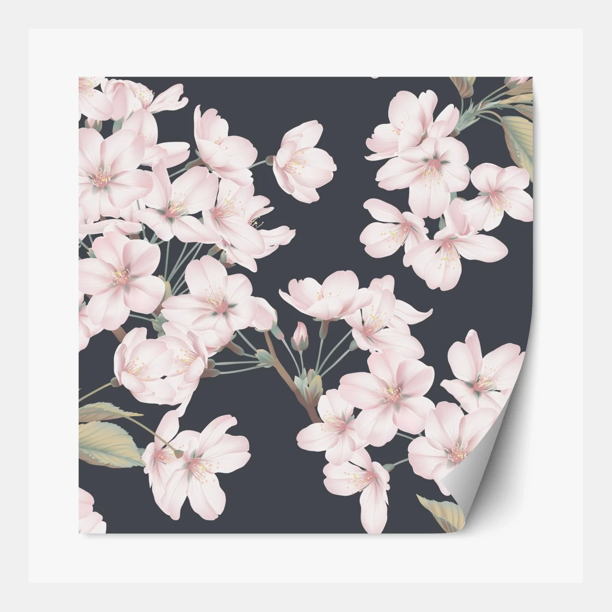 Repositionierbarer Aufkleber zartes kirschblütenmuster – Wallnifity® Repositionierbarer Aufkleber zartes kirschblütenmuster – Wallnifity®