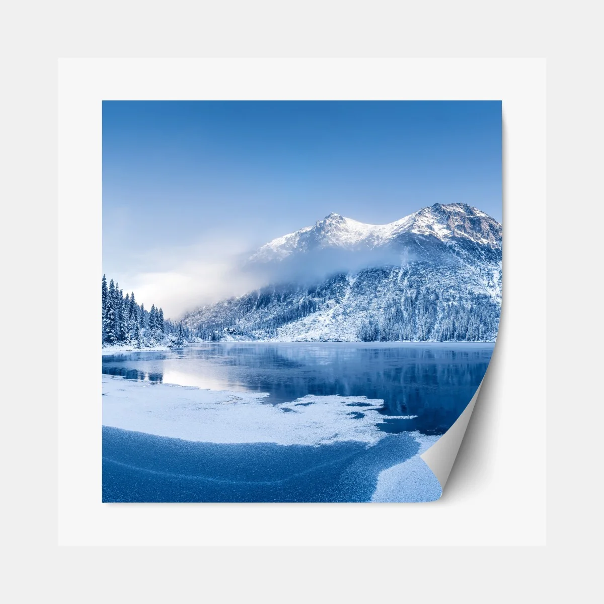 Repositionierbarer Aufkleber ruhiges winterpanorama der Alpen – Wallnifity® Repositionierbarer Aufkleber ruhiges winterpanorama der Alpen – Wallnifity®